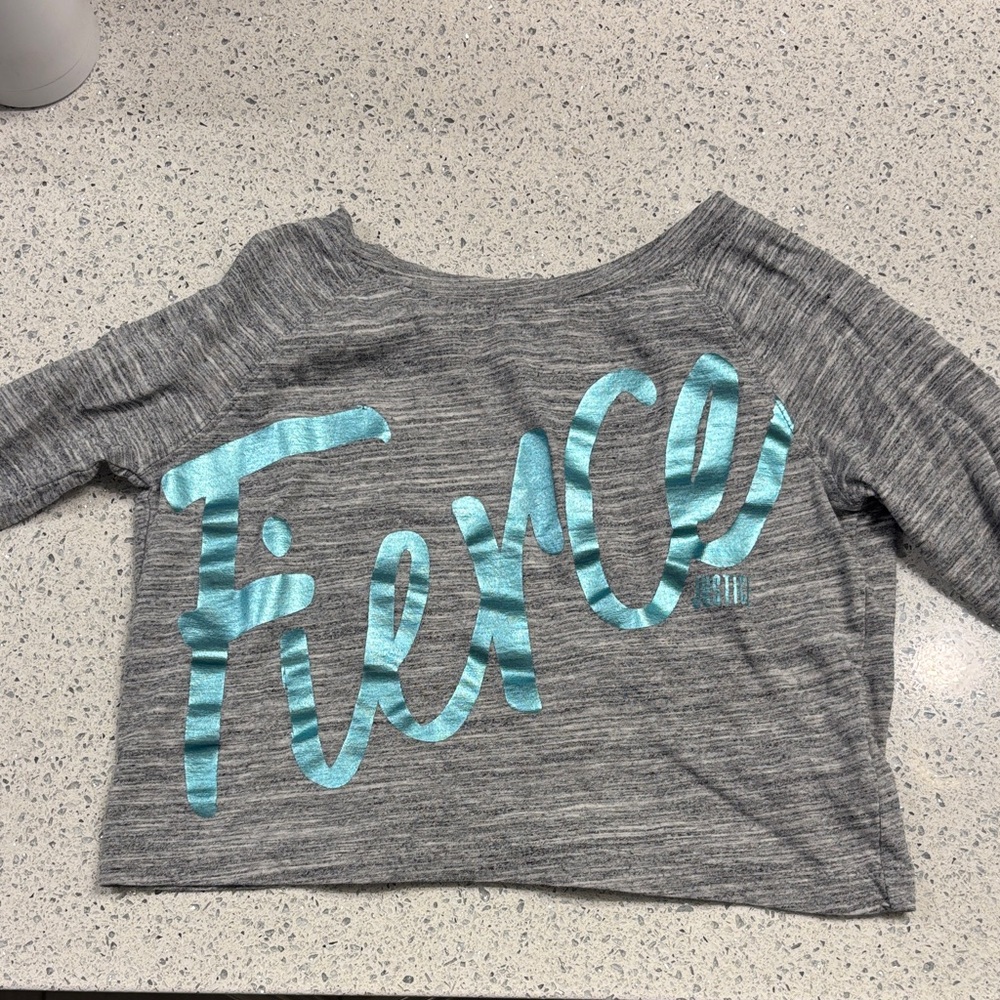 Justice Girls Gray Fierce Long Sleeve Top